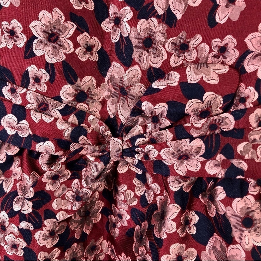 Brooks Brothers girl's formal dress floral jacquard wine pink navy drop waist 8 - Picture 4 of 7
